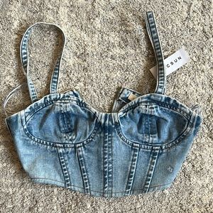 la hearts denim top from pacsun